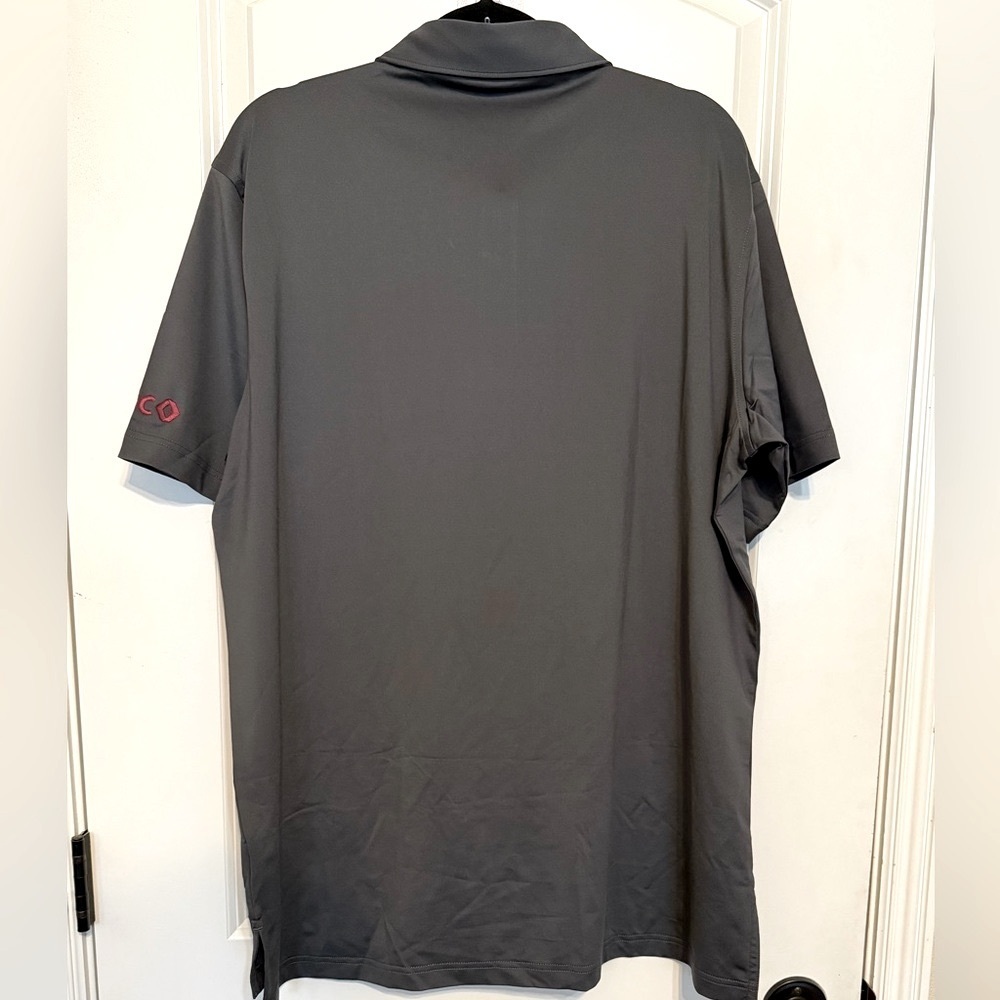 Peter Millar Gray Polo Shirt Classic Style CIBC Logo on sleeve - Picture 7 of 7